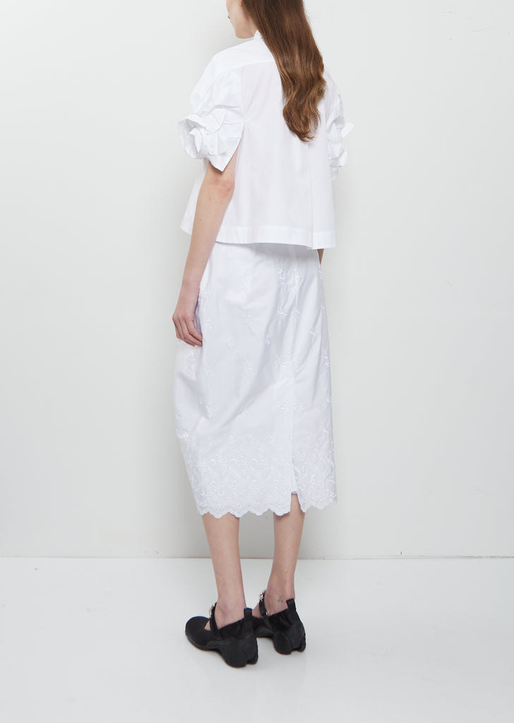 Rose Puff Sleeve Cotton Shirt