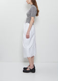 Pleated Waist Cotton Pencil Skirt