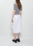 Pleated Waist Cotton Pencil Skirt