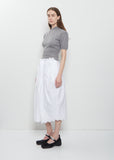 Pleated Waist Cotton Pencil Skirt