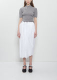 Pleated Waist Cotton Pencil Skirt