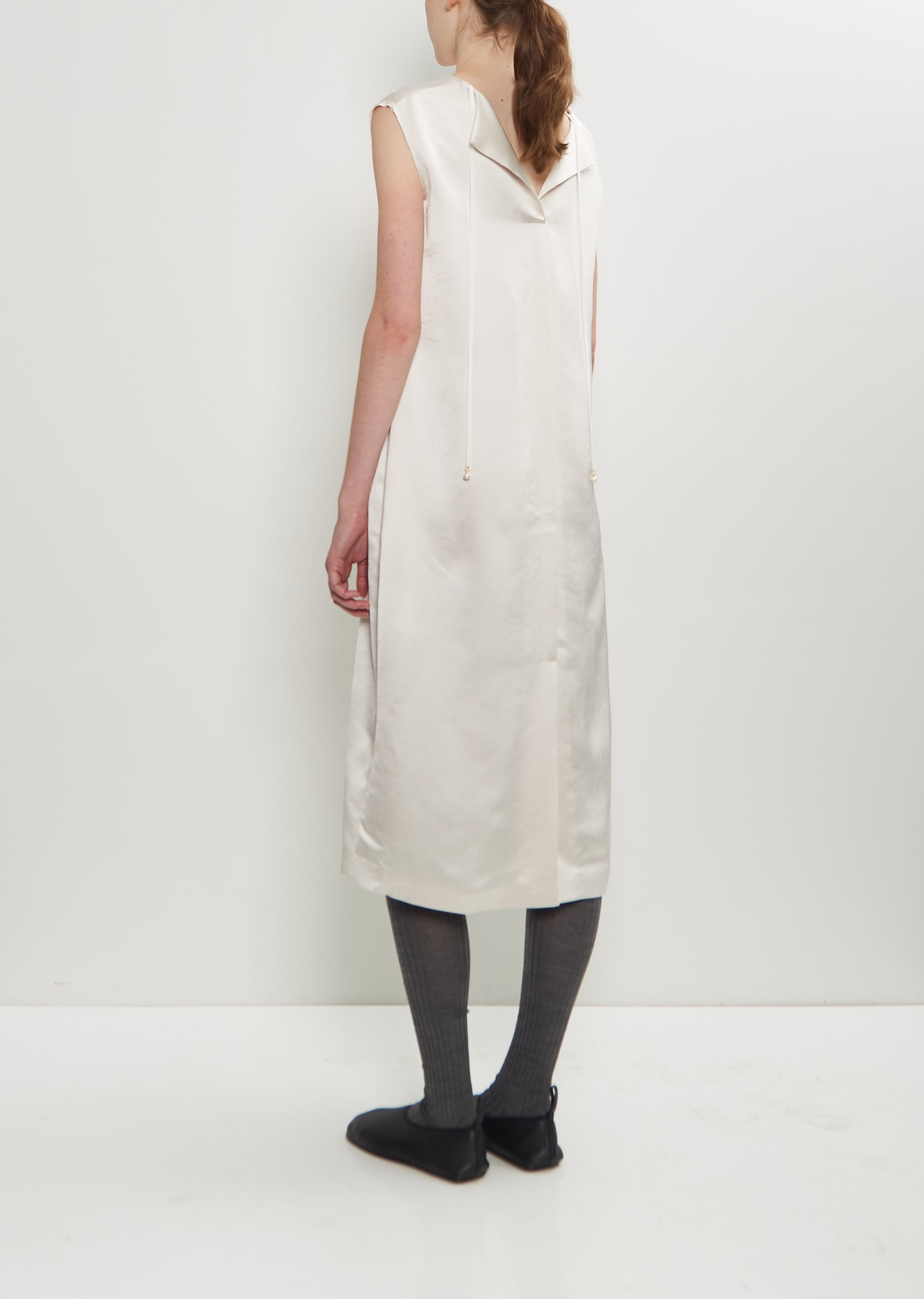 white satin shift dress Satin White Dresses