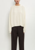 Cashmere Ribbed Raglan Sweater — Bone