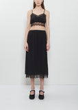 Lace Trim Negligee Skirt - Black