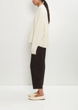 Cashmere Ribbed Raglan Sweater — Bone