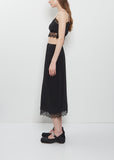 Lace Trim Negligee Skirt - Black