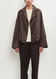 Wool Flanella Reversible Silk Jacket — Dark Taupe