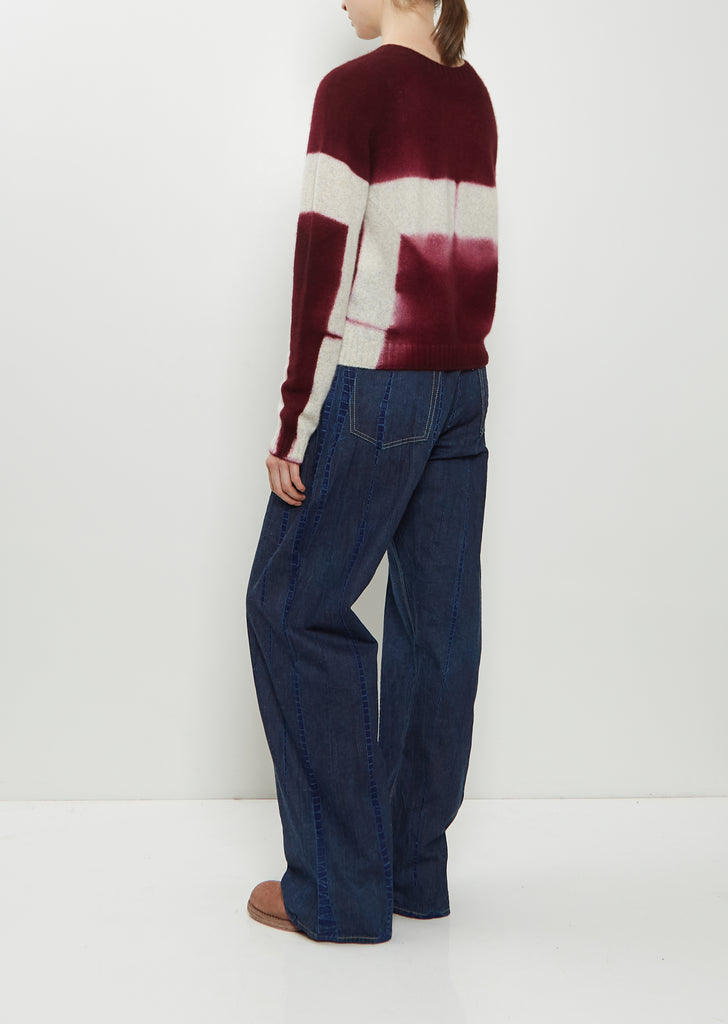 Cashmere Seamless Cropped Pullover — Dark Purple