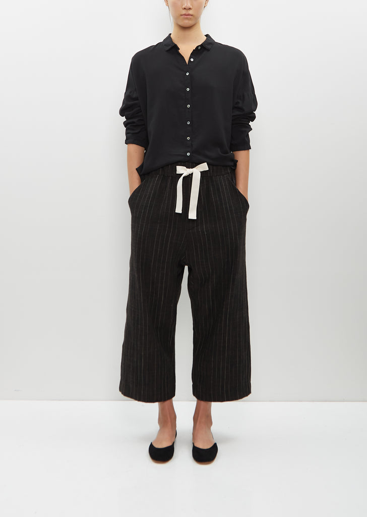 Pinstriped Wide & Short Trousers