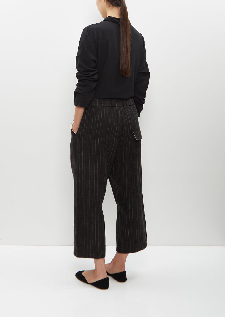 Pinstriped Wide & Short Trousers