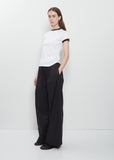 Traced Pleated Light Cotton Popeline Trousers