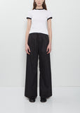 Traced Pleated Light Cotton Popeline Trousers