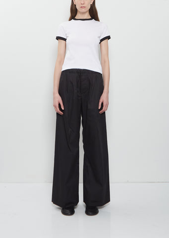 Traced Pleated Light Cotton Popeline Trousers