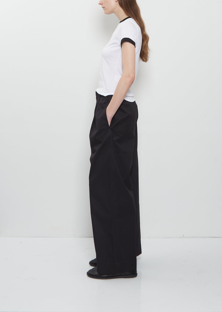 Traced Pleated Light Cotton Popeline Trousers