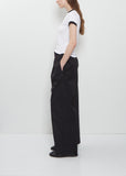 Traced Pleated Light Cotton Popeline Trousers