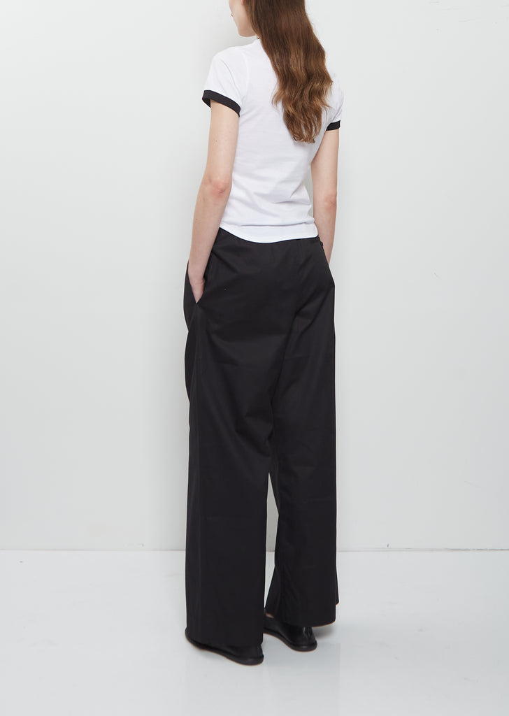Traced Pleated Light Cotton Popeline Trousers