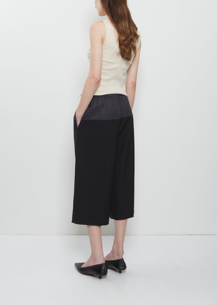 Cropped Drawstring Wool Pant