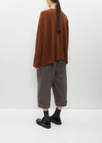 Handknit Oversized V-Neck — Rust