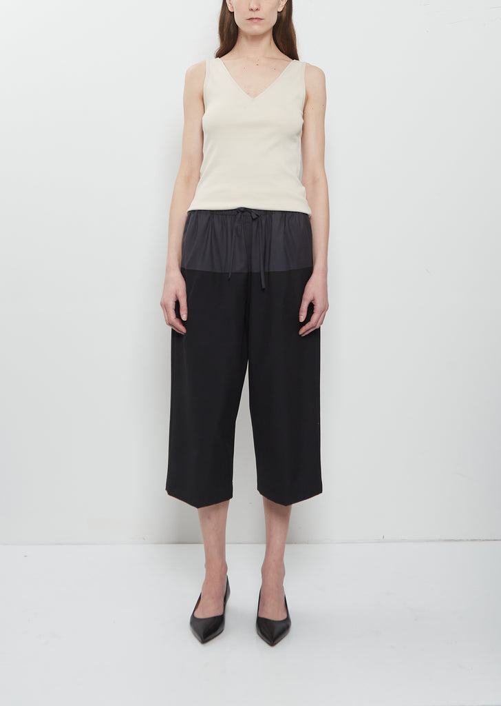 Cropped Drawstring Wool Pant