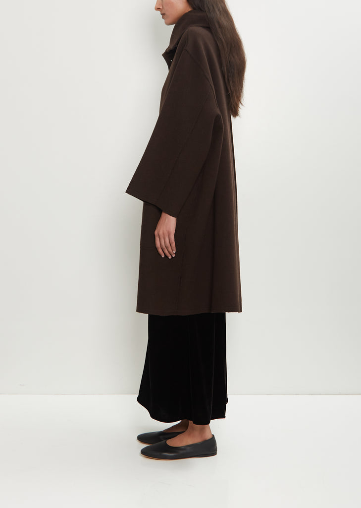 Double Face Wool Hooded Coat