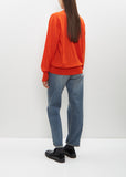 Wool Silk Knit Crewneck LS — Orange