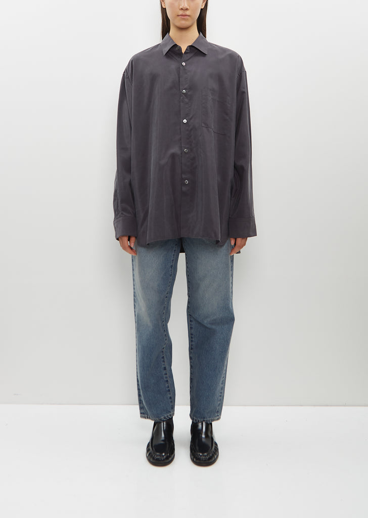 Silk Nylon Oversized Down Pat Shirt