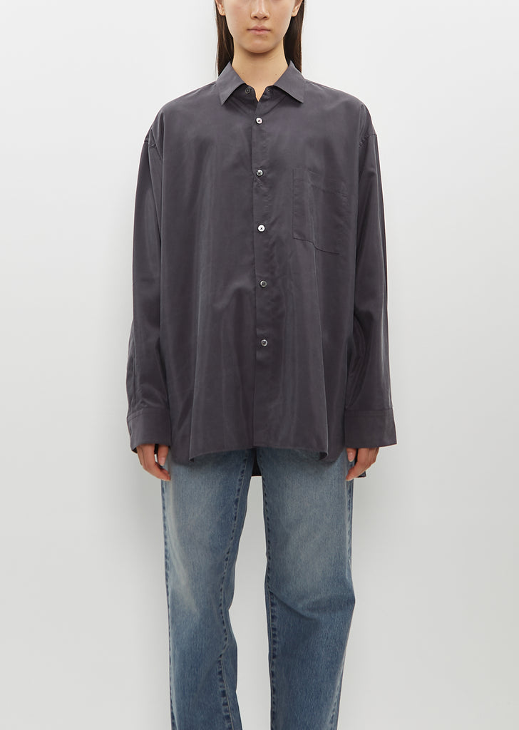 Silk Nylon Oversized Down Pat Shirt