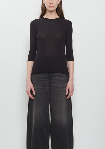 Heirloom Cotton Silk Elbow Tee