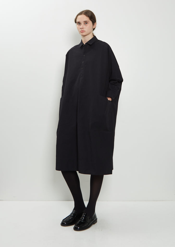 The Framer Linen Cotton Dress — Ink