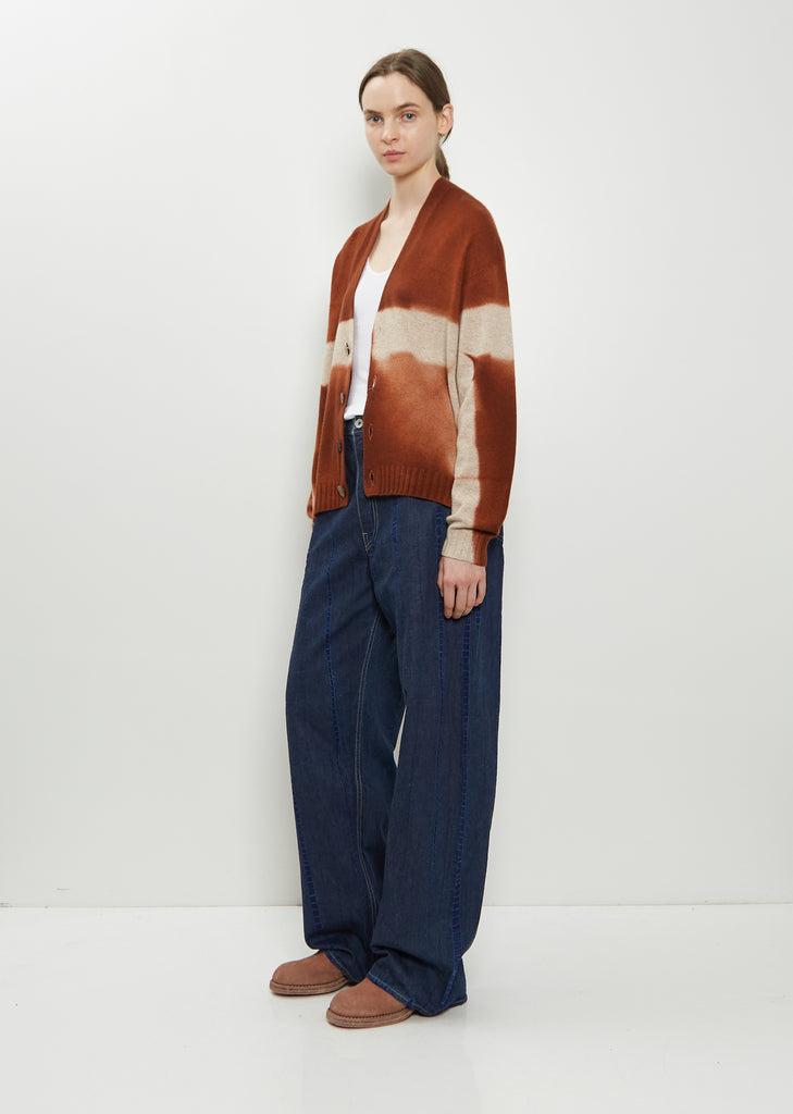 Cashmere Seamless Short Cardigan — Brown