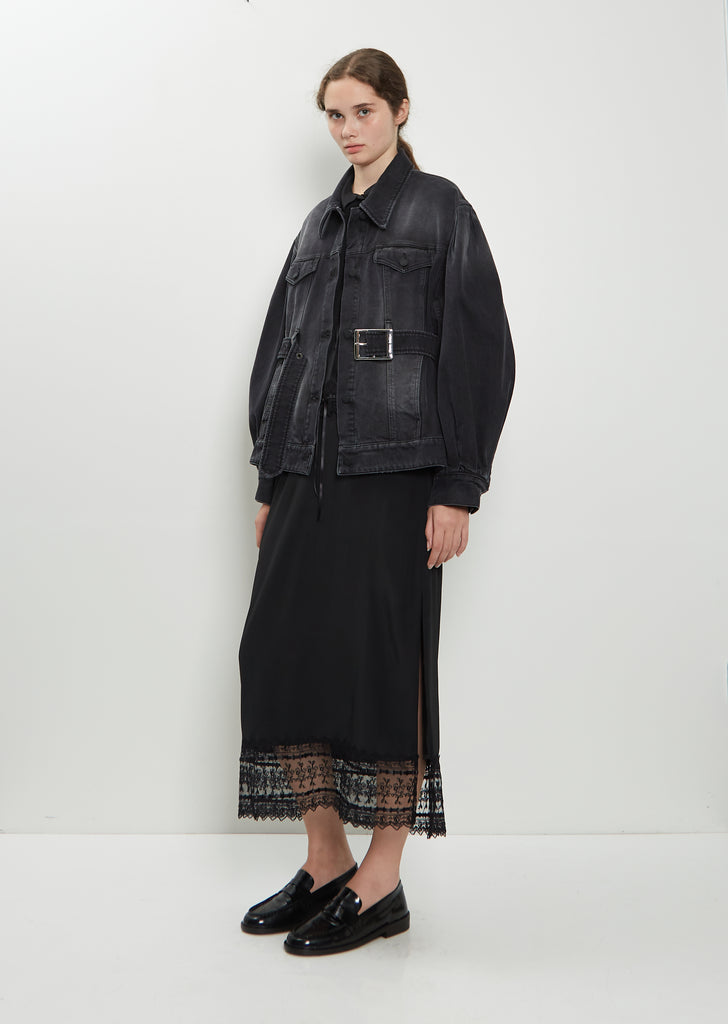 Belt Detail Sculpted Denim Jacket