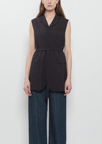 Sleeveless Wool Blazer