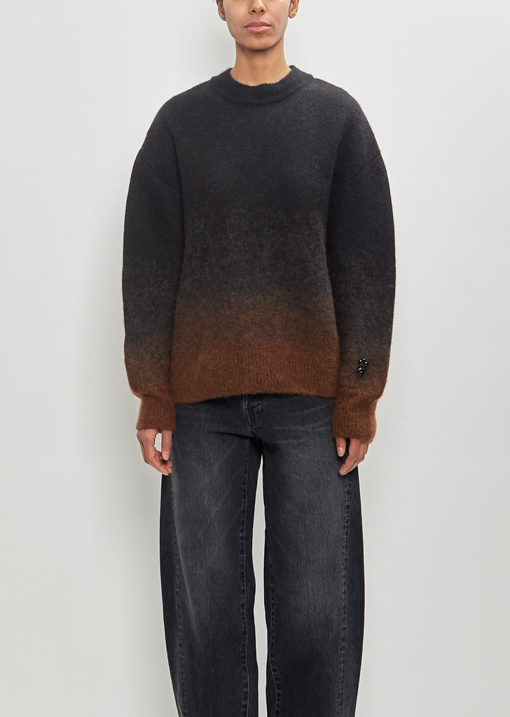 Alpaca Merino Wool Knit Jumper — Chocolate Ombre