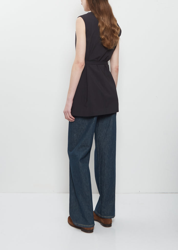 Sleeveless Wool Blazer