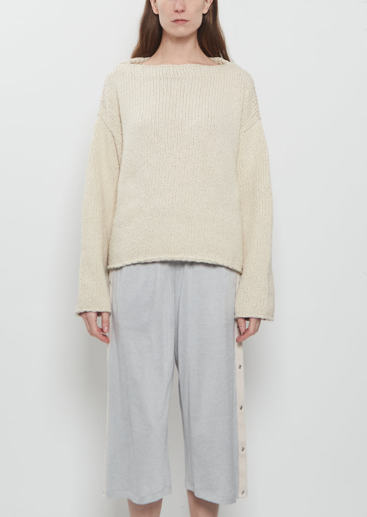 Chunky Cotton Boatneck Sweater