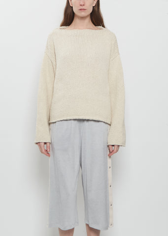 Chunky Cotton Boatneck Sweater