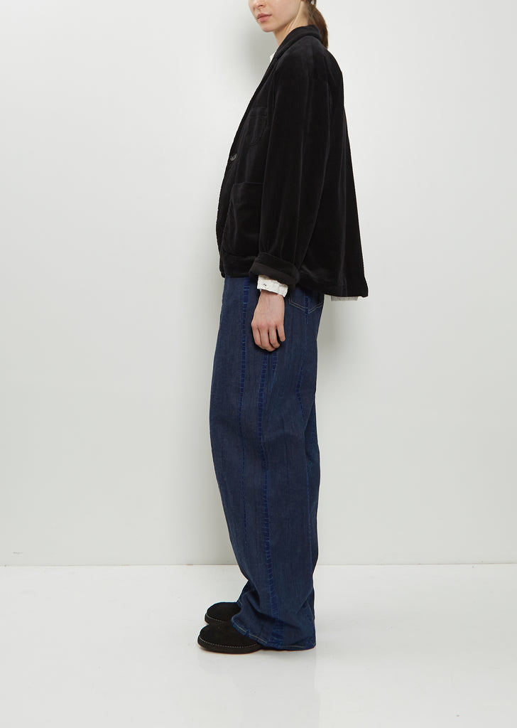 Corduroy Tailored Jacket — Black