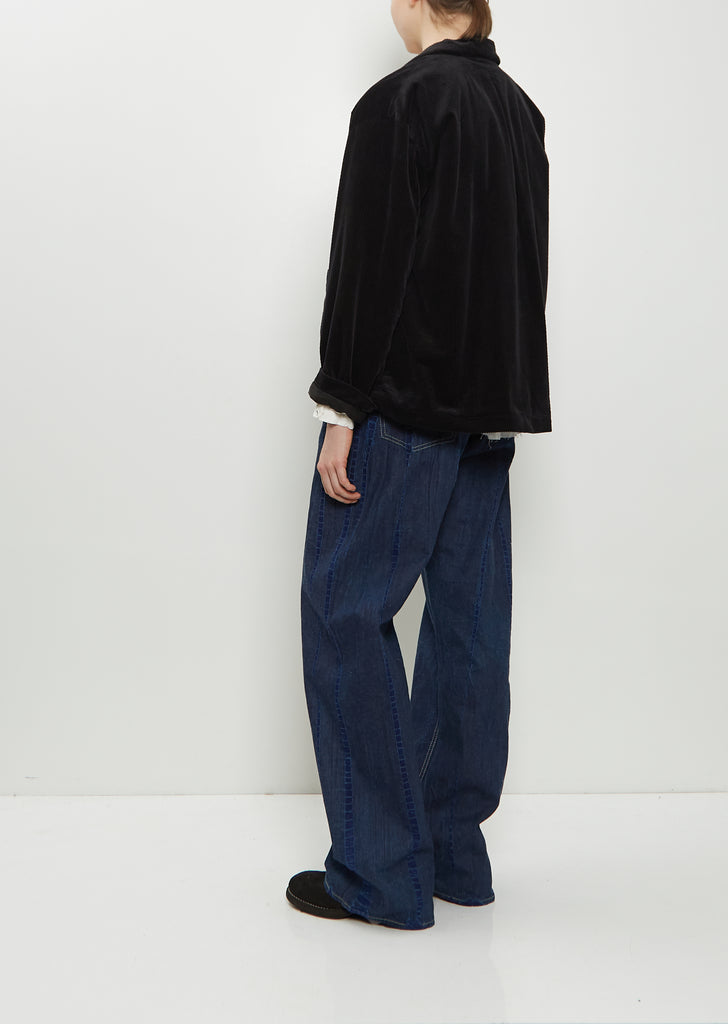 Corduroy Tailored Jacket — Black