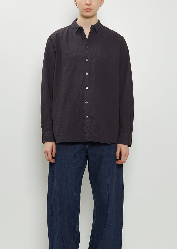 Typewriter Cotton Shirt — Charcoal