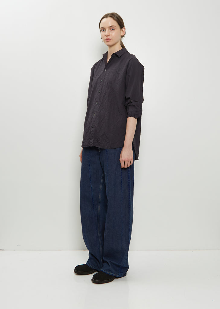 Typewriter Cotton Shirt — Charcoal