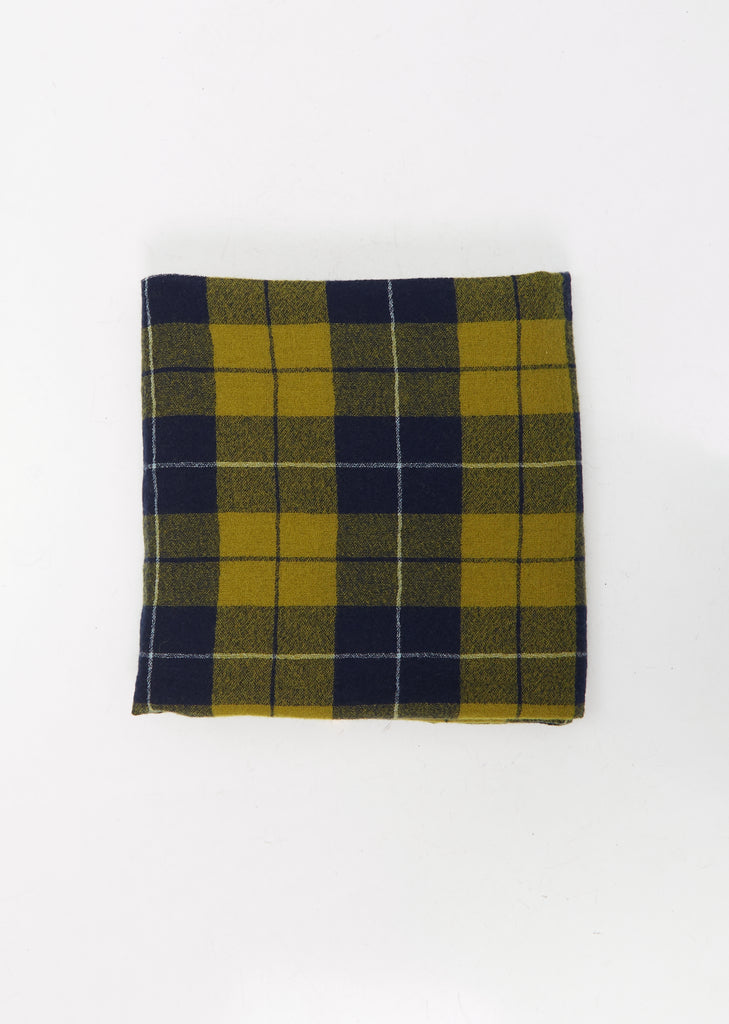 Cashmere Tartan Scarf — Military Green