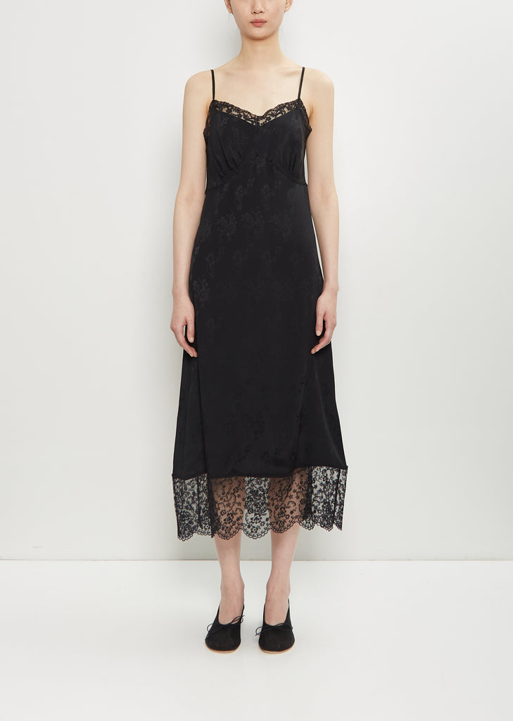 Brocade Lace Trim Slip Dress