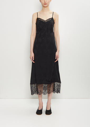 Brocade Lace Trim Slip Dress