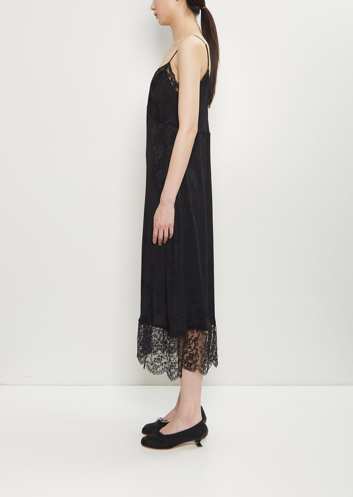 Brocade Lace Trim Slip Dress
