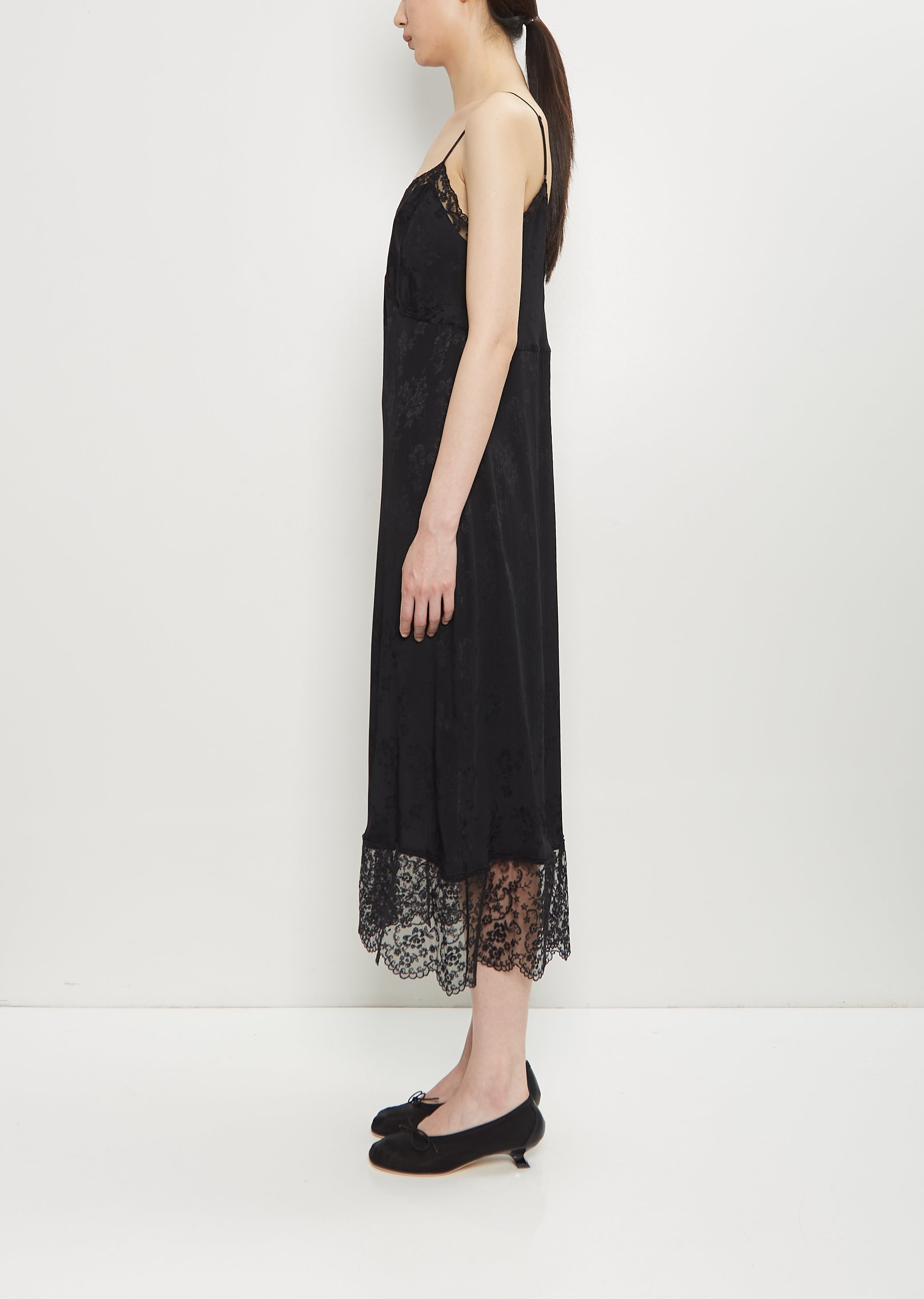 Brocade Lace Trim Slip Dress La Garonne Brocade Lace Trim Slip Dress La Garonne