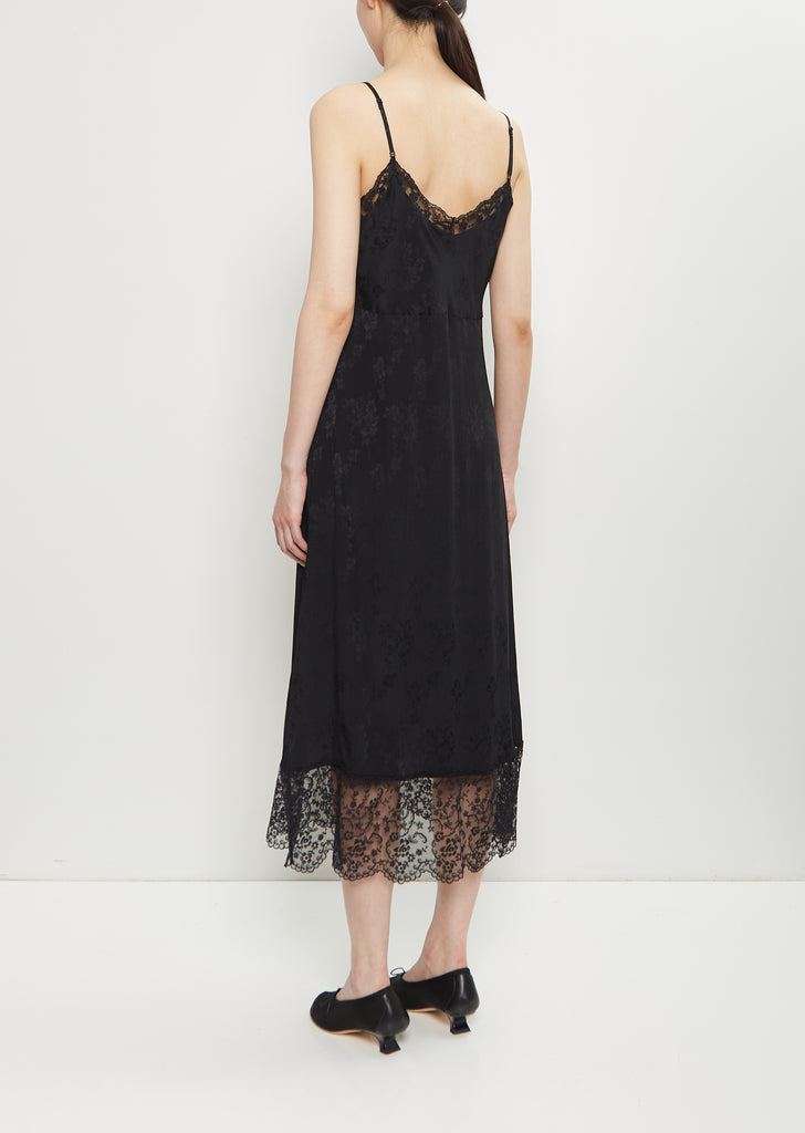 Brocade Lace Trim Slip Dress