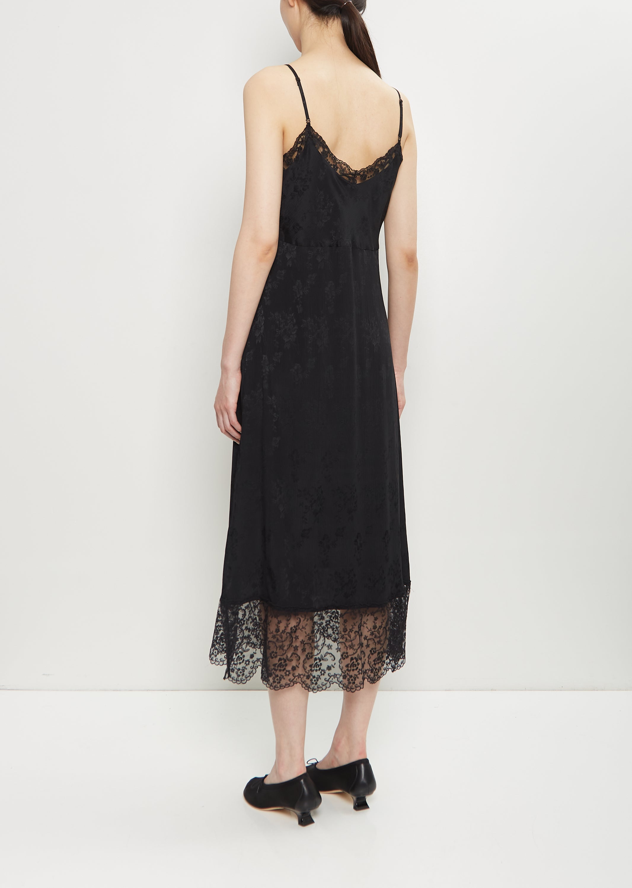 Brocade Lace Trim Slip Dress La Garonne Brocade Lace Trim Slip Dress La Garonne