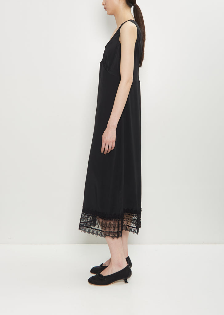Satin Lace Trim Slip Dress