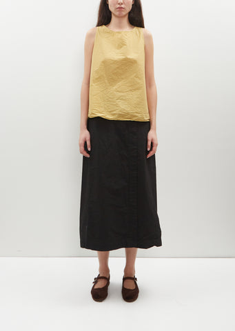 Wrap Cotton Canvas Skirt — Black