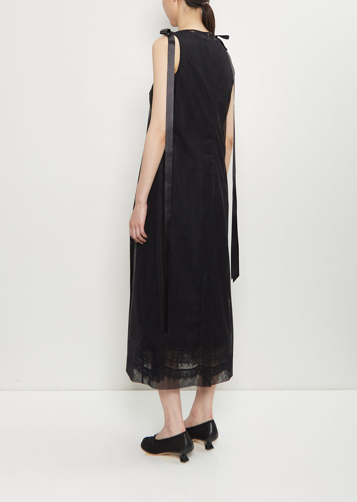 Sheer Tulle Satin Bows Dress